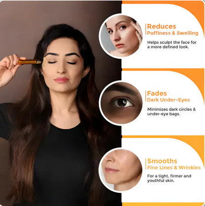 24K Gold Energy Beauty Bar Electric Facial Massage Roller